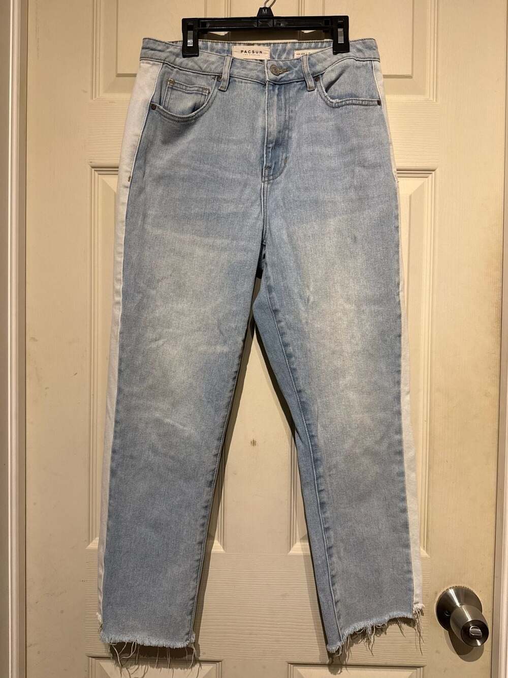 Pacsun Mom Jean Size 27 Two Tone Striped Frayed